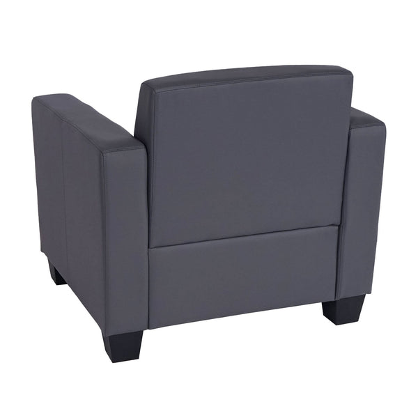 Sessel Loungesessel Kunstleder dunkelgrau