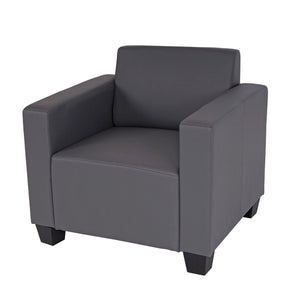 Sessel Loungesessel Kunstleder dunkelgrau
