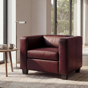 Sessel Loungesessel Kunstleder rot-braun