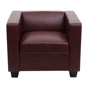 Sessel Loungesessel Kunstleder rot-braun