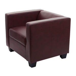 Sessel Loungesessel Kunstleder rot-braun