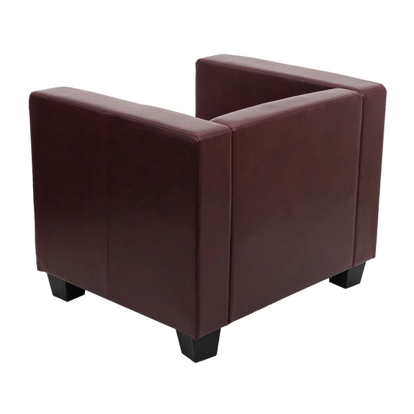Sessel Loungesessel Kunstleder rot-braun