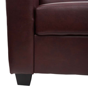 Sessel Loungesessel Kunstleder rot-braun