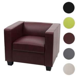 Sessel Loungesessel Kunstleder rot-braun