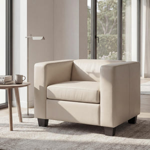 Sessel Loungesessel Kunstleder weiss