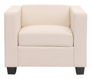 Sessel Loungesessel Kunstleder weiss
