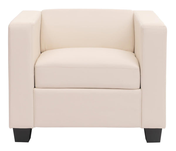 Sessel Loungesessel Kunstleder weiss