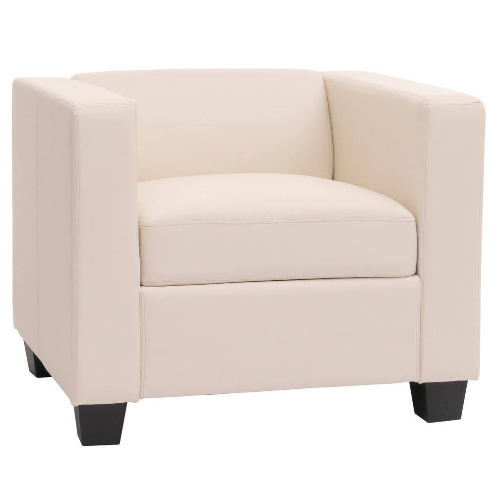 Sessel Loungesessel Kunstleder weiss