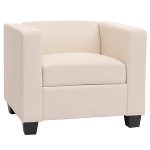Sessel Loungesessel Kunstleder weiss