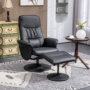 Sessel Set mit Fusshocker höhenverstellbar neigbar schwarz