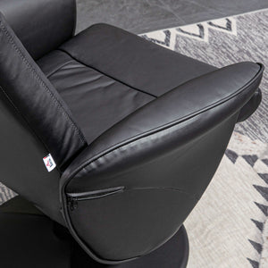 Sessel Set mit Fusshocker höhenverstellbar neigbar schwarz