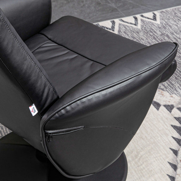 Sessel Set mit Fusshocker höhenverstellbar neigbar schwarz