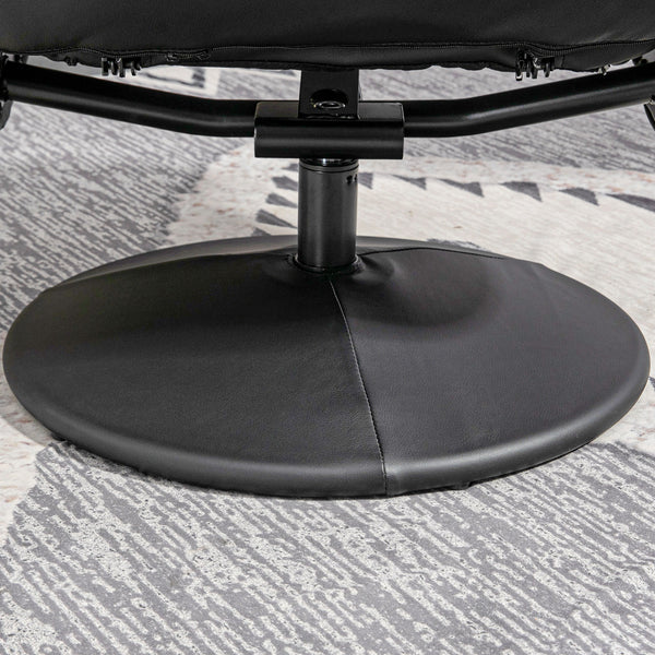Sessel Set mit Fusshocker höhenverstellbar neigbar schwarz