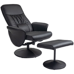 Sessel Set mit Fusshocker höhenverstellbar neigbar schwarz