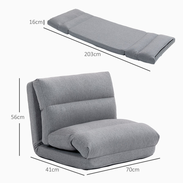 Sessel Sitzsack Gästebett klappbar mit Bettfunktion 70x41x56cm Grau