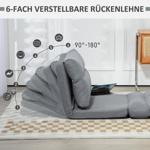 Sessel Sitzsack Gästebett klappbar mit Bettfunktion 70x41x56cm Grau