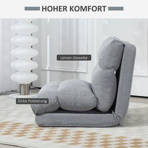 Sessel Sitzsack Gästebett klappbar mit Bettfunktion 70x41x56cm Grau