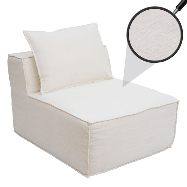 Sessel Sofa-Zubehör Loungesessel Mittelteil Stoff 63x75x97cm creme