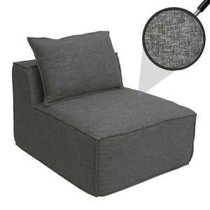 Sessel Sofa-Zubehör Loungesessel Mittelteil Stoff 63x75x97cm dunkelgrau