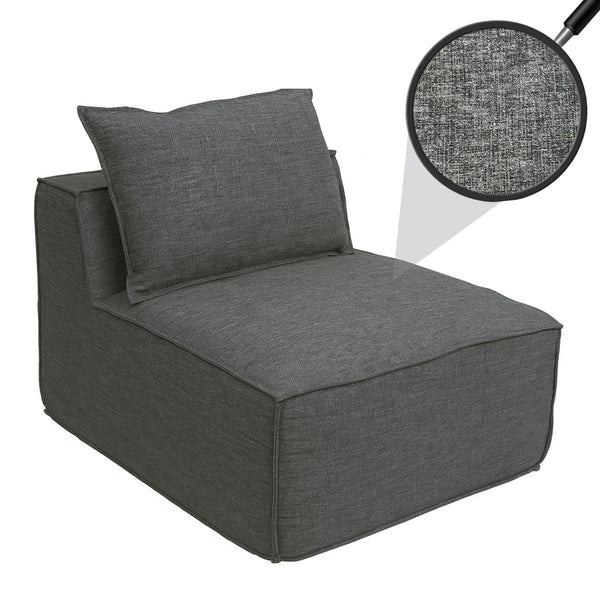 Sessel Sofa-Zubehör Loungesessel Mittelteil Stoff 63x75x97cm dunkelgrau