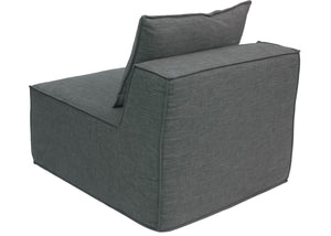 Sessel Sofa-Zubehör Loungesessel Mittelteil Stoff 63x75x97cm dunkelgrau