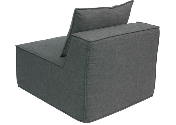 Sessel Sofa-Zubehör Loungesessel Mittelteil Stoff 63x75x97cm dunkelgrau