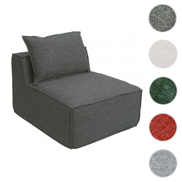 Sessel Sofa-Zubehör Loungesessel Mittelteil Stoff 63x75x97cm dunkelgrau