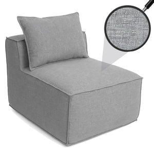 Sessel Sofa-Zubehör Loungesessel Mittelteil Stoff 63x75x97cm hellgrau