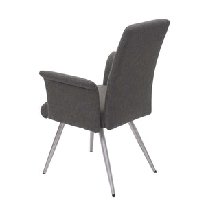 Set 2 Esszimmerstühle und Sitzbank mit Armlehne Edelstahl grau-braun Bank 180cm