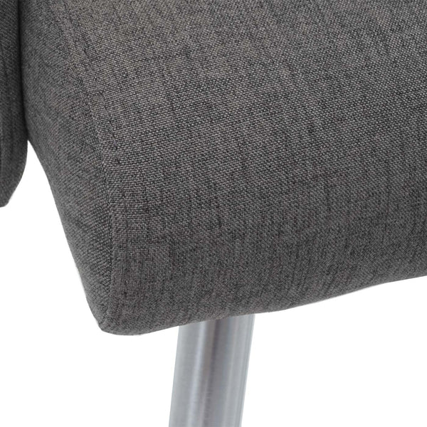 Set 2 Esszimmerstühle und Sitzbank mit Armlehne Edelstahl grau-braun Bank 180cm