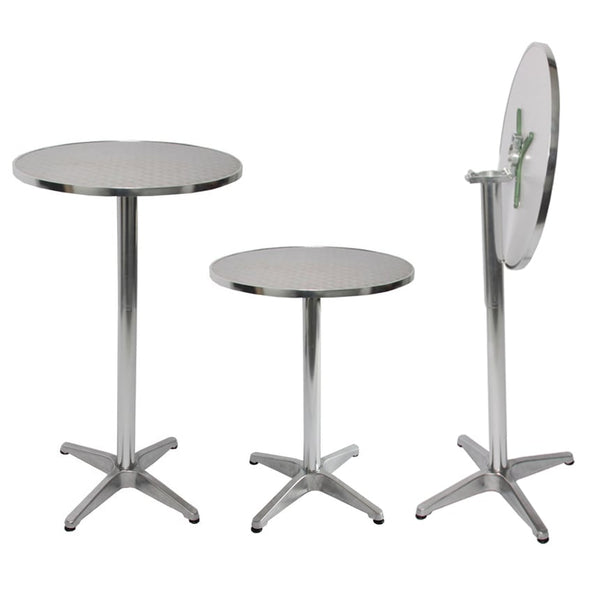 Set Stehtisch mit Husse klappbar höhenverstellbar Ø60cm blau