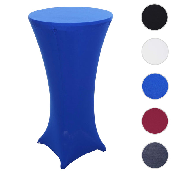 Set Stehtisch mit Husse klappbar höhenverstellbar Ø60cm blau