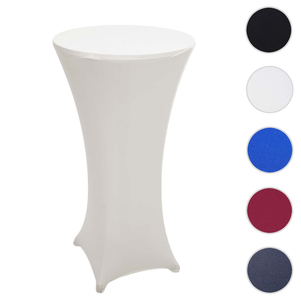 Set Stehtisch mit Husse klappbar höhenverstellbar Ø60cm creme-beige