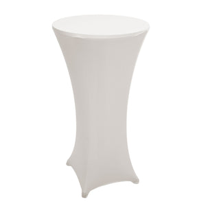 Set Stehtisch mit Husse klappbar höhenverstellbar Ø60cm creme-beige