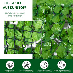 Sichtschutz Hecke künstlich UV-beständig 300x150cm grün