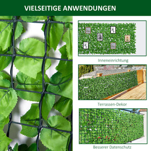 Sichtschutz Hecke künstlich UV-beständig 300x150cm grün