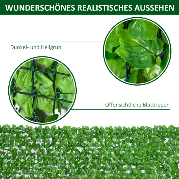 Sichtschutz Hecke künstlich UV-beständig 300x150cm grün