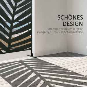 Sichtschutz Garten Metall Palmblatt Design 120x200cm schwarz