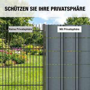 Sichtschutzstreifen Zaun UV-beständig wasserdicht Kunststoff grau
