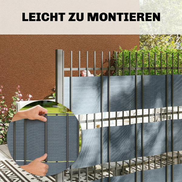 Sichtschutzstreifen Zaun UV-beständig wasserdicht Kunststoff grau