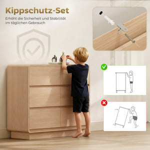 Sideboard mit 6 Schubladen für Wohnzimmer und Esszimmer aus Holz