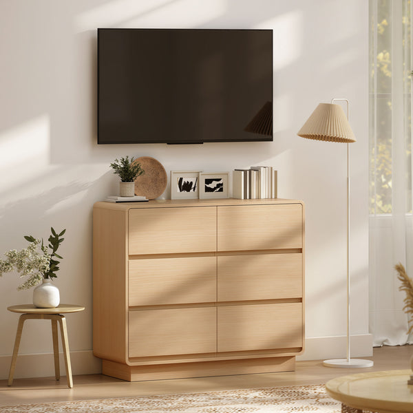 Sideboard mit 6 Schubladen für Wohnzimmer und Esszimmer aus Holz