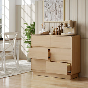 Sideboard mit 6 Schubladen für Wohnzimmer und Esszimmer aus Holz