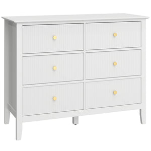 Sideboard Schrank mit 6 Schubladen für Wohnzimmer Schlafzimmer weiss