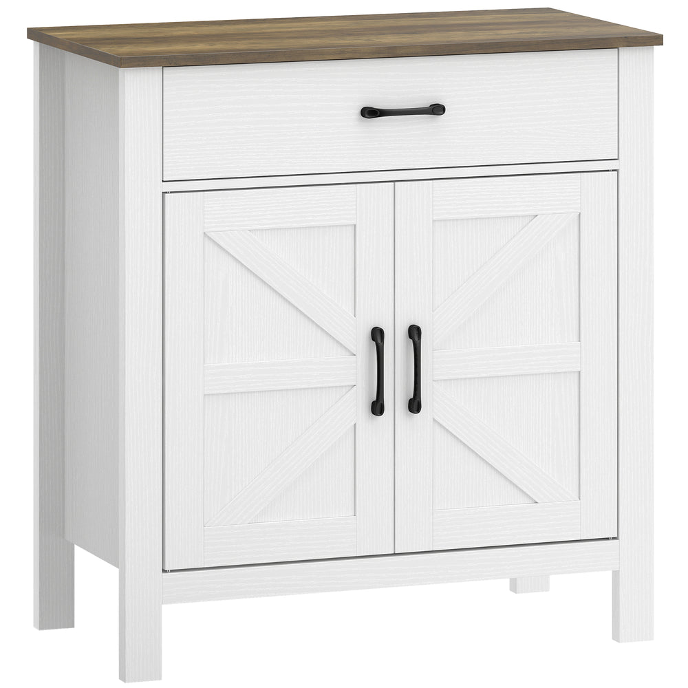 Sideboard Buffetschrank mit Schiebetüren und Regal weiss