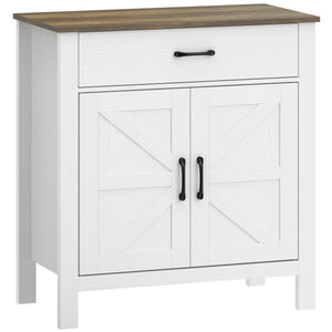 Sideboard Buffetschrank mit Schiebetüren und Regal weiss