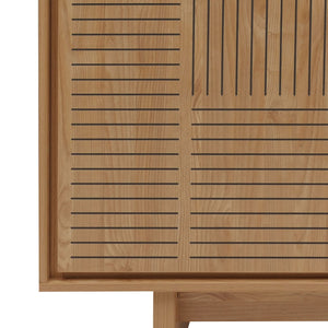 Sideboard Highboard 3 Türen Staufächer 86x160x40cm Ulme natur