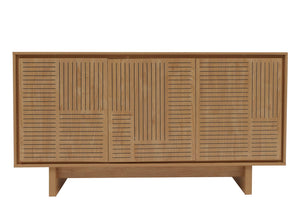 Sideboard Highboard 3 Türen Staufächer 86x160x40cm Ulme natur