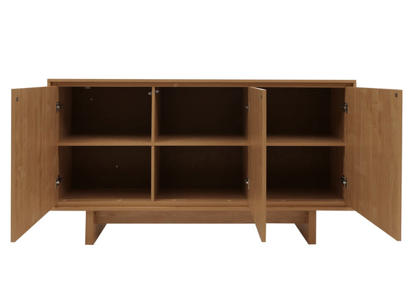 Sideboard Highboard 3 Türen Staufächer 86x160x40cm Ulme natur