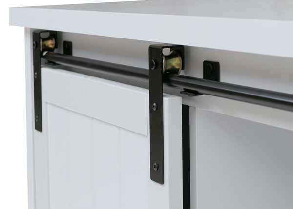 Sideboard Highboard Schrank Schiebetür 7 Fächer Industrial 84x150x40cm weiss
